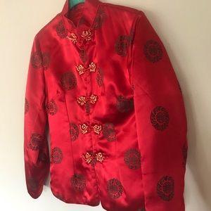 Red Oriental Lined  Jacket